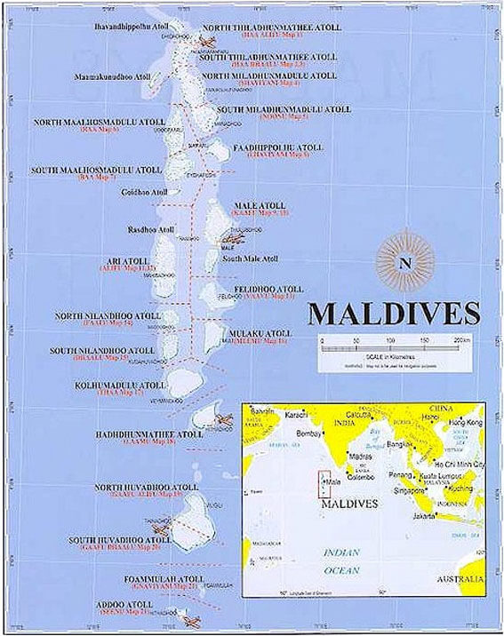 politisch karte von malediven